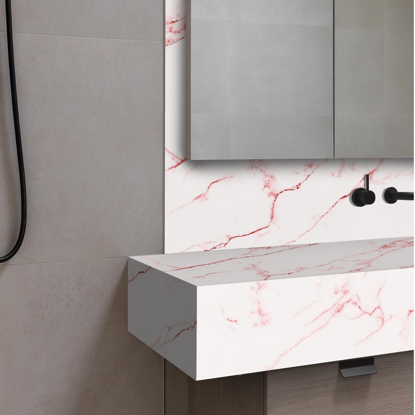 Red White Marble